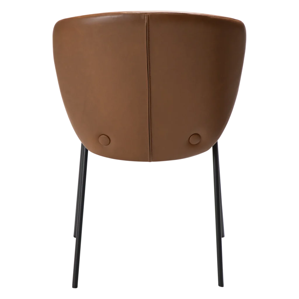 Stay Chair Vintage Light Brown Art Leather With Black Metal Legs 100202201 04 Back