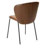 Stay Chair Vintage Light Brown Art Leather With Black Metal Legs 100202201 05 Back Angle