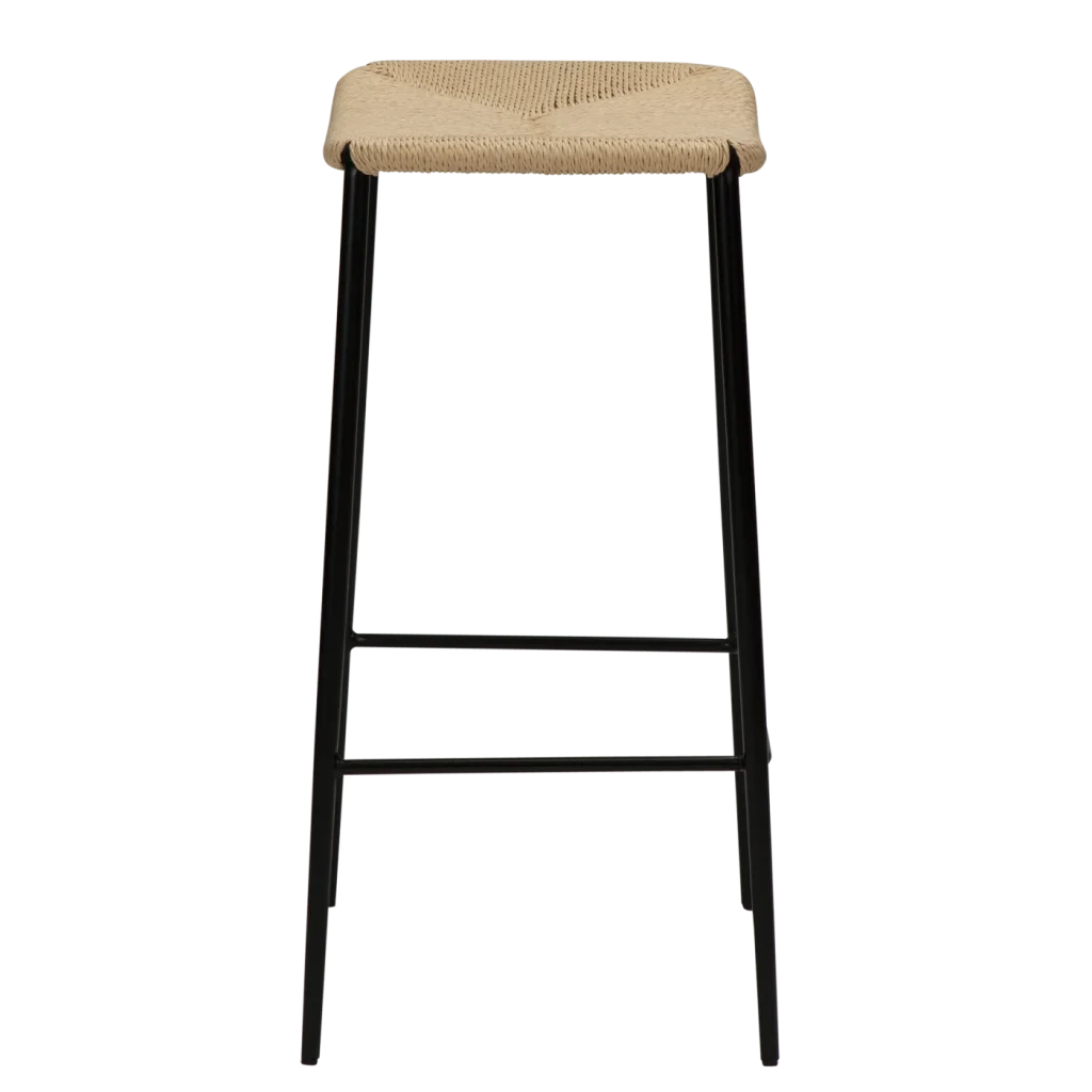 Stiletto Counter Stool Natural Paper Cord With Black Metal Legs 300232820 03 Profile
