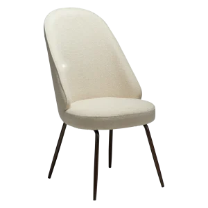 UTOPIA CHAIR Frosted Almond Boucle Fabric W. Antique Brass Metal Legs 100210103 01 Main