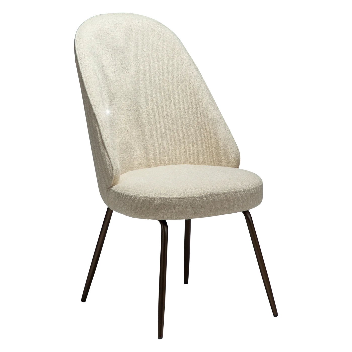 UTOPIA CHAIR Frosted Almond Boucle Fabric W. Antique Brass Metal Legs 100210103 01 Main