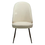 UTOPIA CHAIR Frosted Almond Boucle Fabric W. Antique Brass Metal Legs 100210103 02 Front