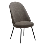 UTOPIA CHAIR Major Brown Boucle Fabric W. Black Metal Legs 100210102 01 Main