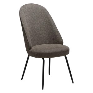 UTOPIA CHAIR Major Brown Boucle Fabric W. Black Metal Legs 100210102 01 Main