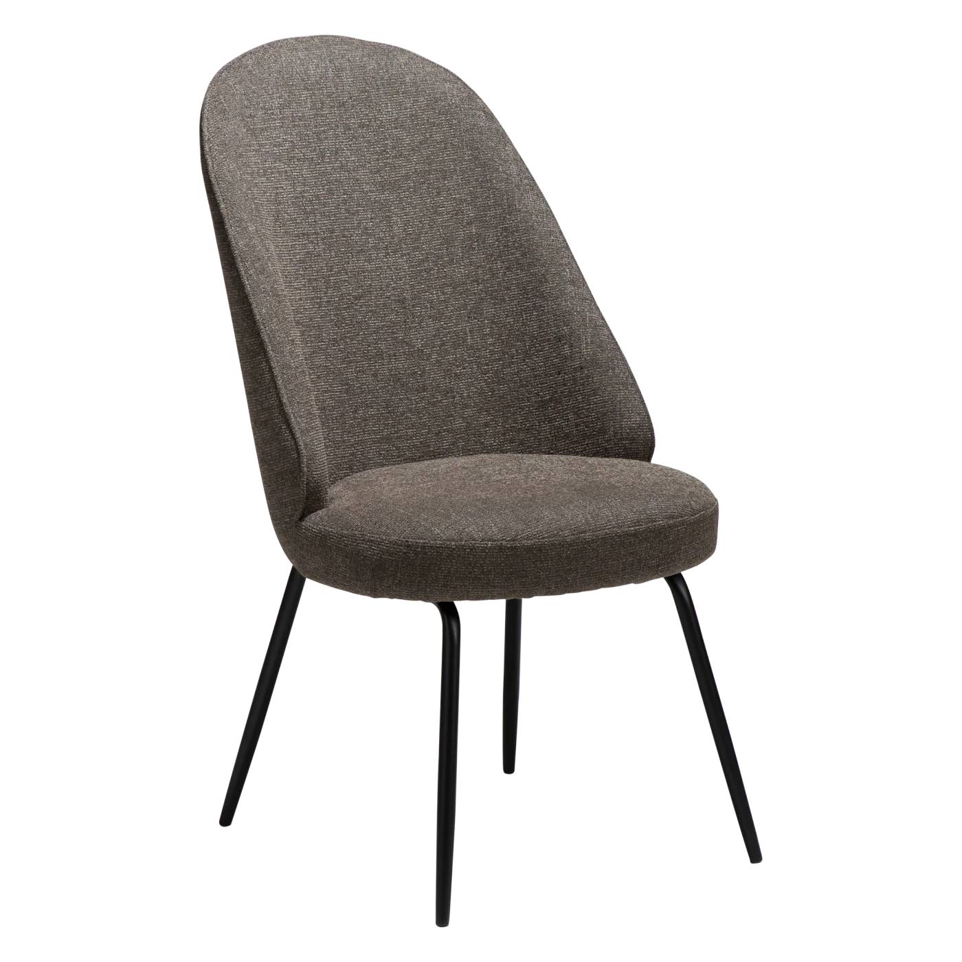 UTOPIA CHAIR Major Brown Boucle Fabric W. Black Metal Legs 100210102 01 Main