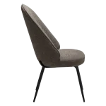 UTOPIA CHAIR Major Brown Boucle Fabric W. Black Metal Legs 100210102 03 Profile