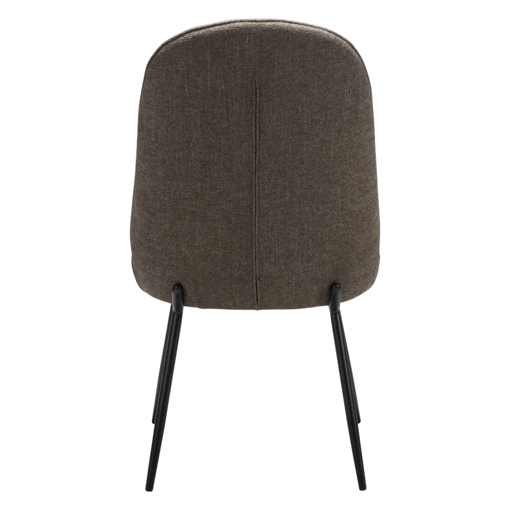 UTOPIA CHAIR Major Brown Boucle Fabric W. Black Metal Legs 100210102 04 Back