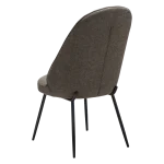 UTOPIA CHAIR Major Brown Boucle Fabric W. Black Metal Legs 100210102 05 Back Angle