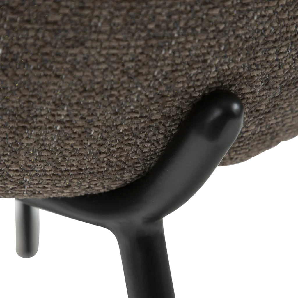 UTOPIA CHAIR Major Brown Boucle Fabric W. Black Metal Legs 100210102 06 Detail1