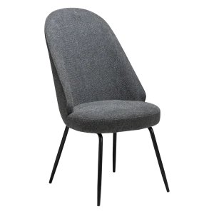 UTOPIA CHAIR Pebble Grey Boucle Fabric W. Black Metal Legs 100210100 01 Main