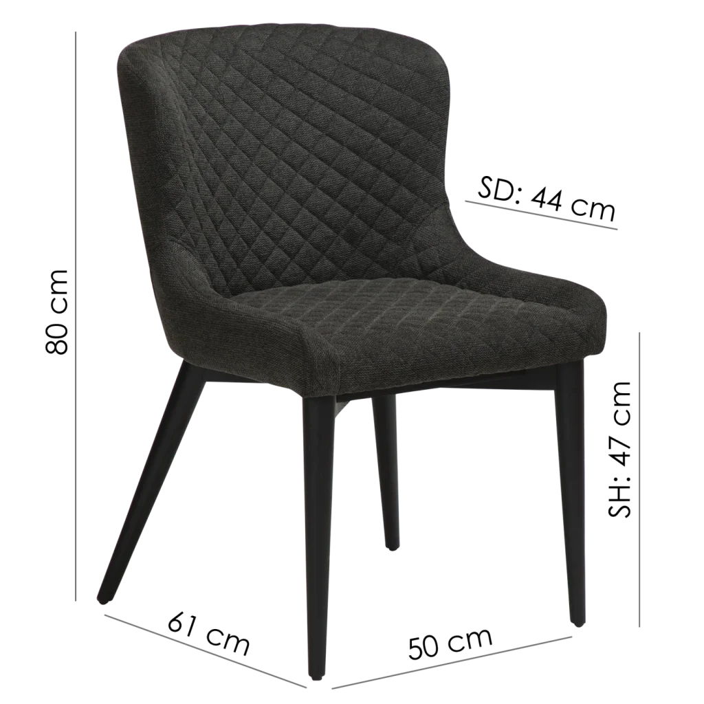 Vetro Chair Bronze Velvet With Black Stained Oak Legs 100250525 15 Measurements