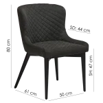 Vetro Chair Bronze Velvet With Black Stained Oak Legs 100250525 15 Measurements
