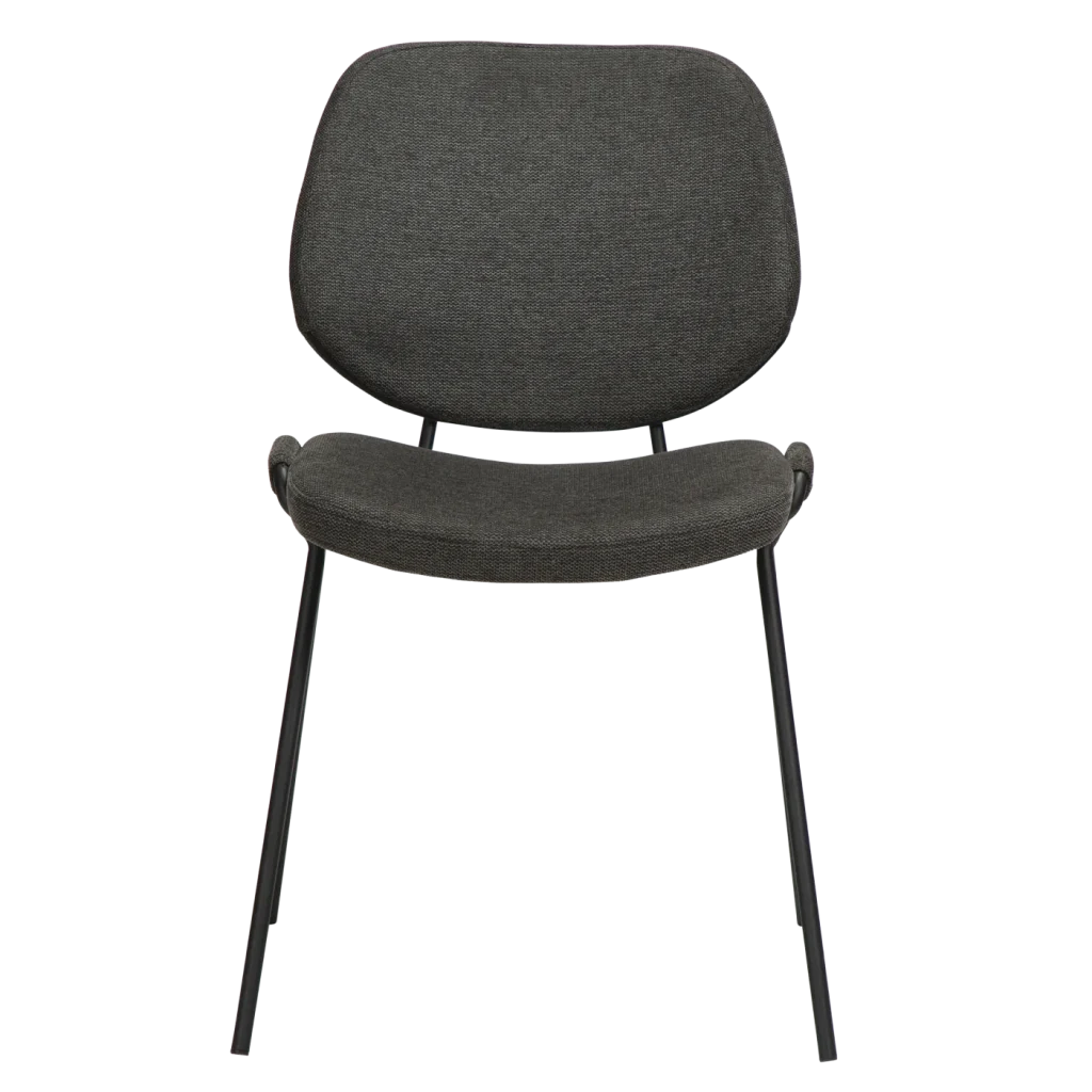 Yeet Chair Crow Black Fabric With Black Metal Legs 100665140 02 Front