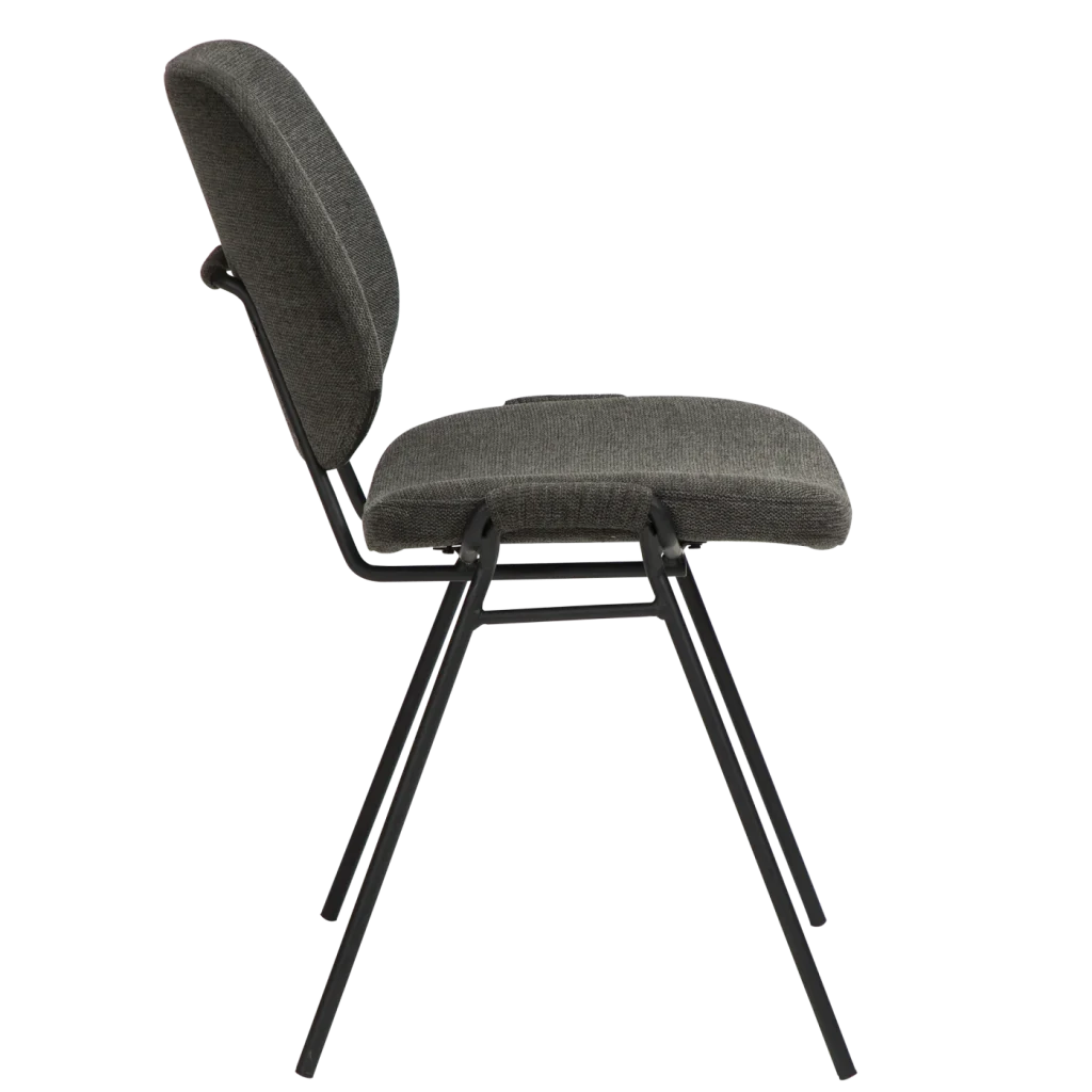 Yeet Chair Crow Black Fabric With Black Metal Legs 100665140 03 Profile
