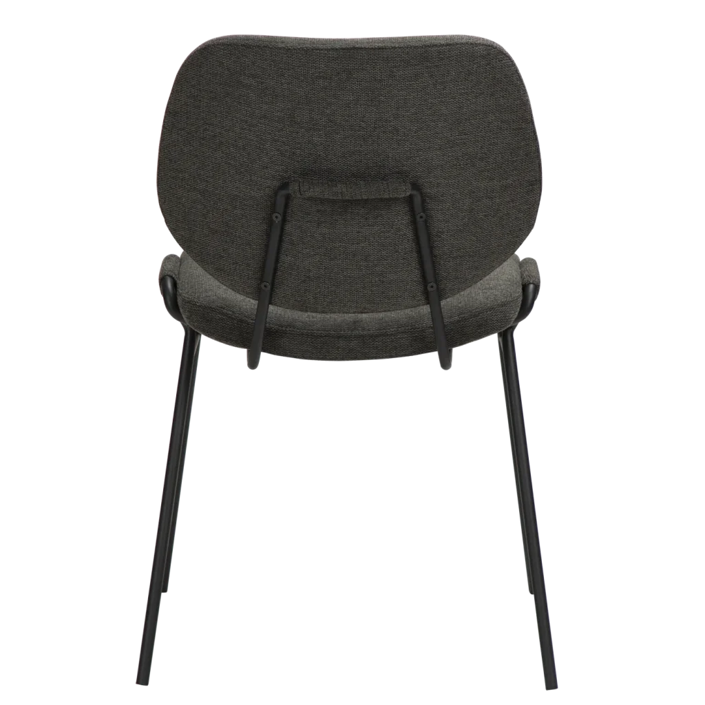Yeet Chair Crow Black Fabric With Black Metal Legs 100665140 04 Back