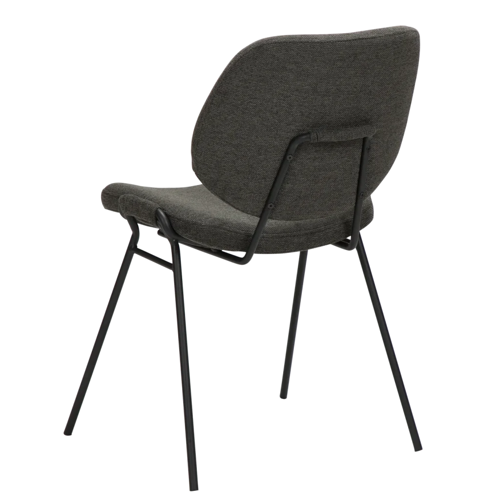 Yeet Chair Crow Black Fabric With Black Metal Legs 100665140 05 Back Angle
