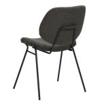 Yeet Chair Crow Black Fabric With Black Metal Legs 100665140 05 Back Angle