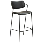 Zed Bar Stool Vintage Black Art Leather With Black Metal Legs 200103100 01 Main