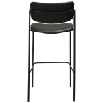 Zed Bar Stool Vintage Black Art Leather With Black Metal Legs 200103100 04 Back