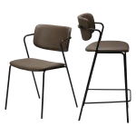 ZED COUNTER STOOL Major Brown Faux Leather W. Black Legs 300103118 9