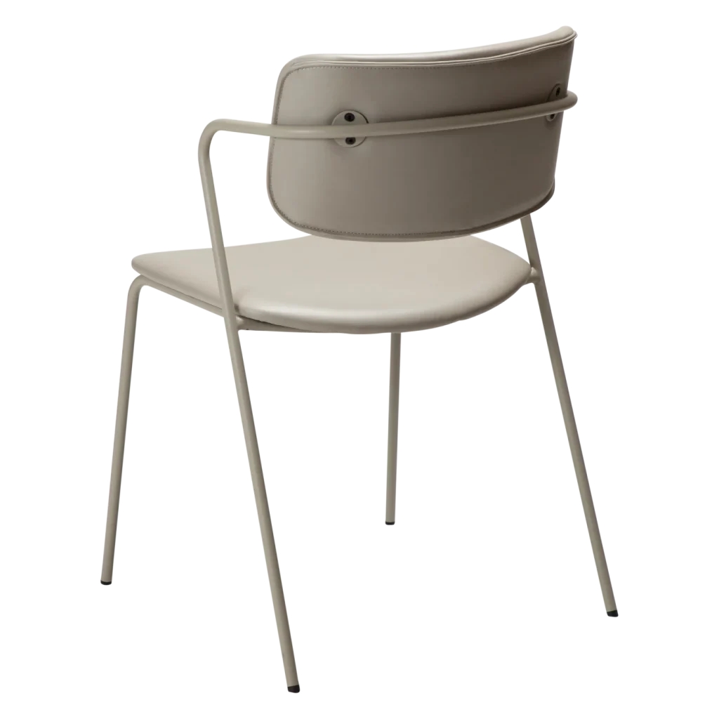 Zed Chair Cashmere Art Leather With Cashmere Metal Legs 100103105 05 Back Angle