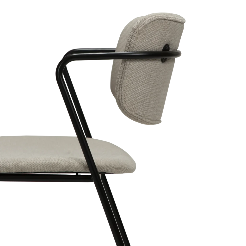 Zed Chair Desert Sand Fabric With Black Metal Legs 100103103 06 Detail1