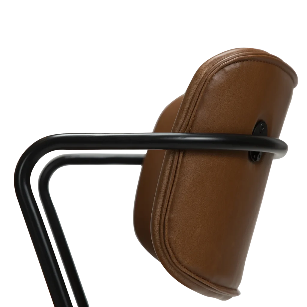 Zed Chair Vintage Light Brown Art Leather With Black Metal Legs 100103101 06 Detail1
