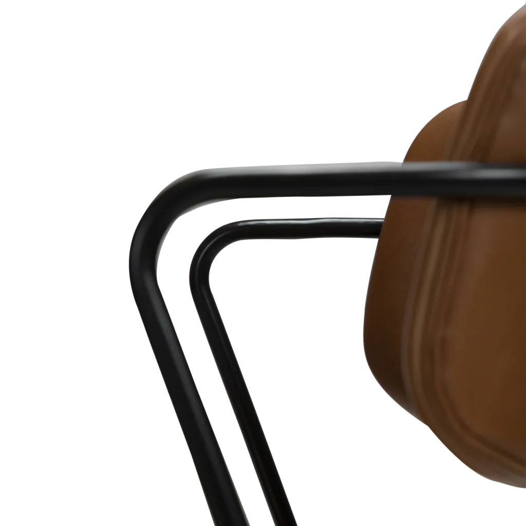 Zed Chair Vintage Light Brown Art Leather With Black Metal Legs 100103101 07 Detail2