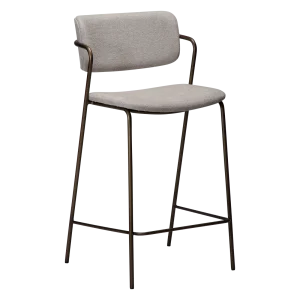 ZED COUNTER STOOL Cashmere Boucle W. Antique Brass Legs 300103117 01 Main