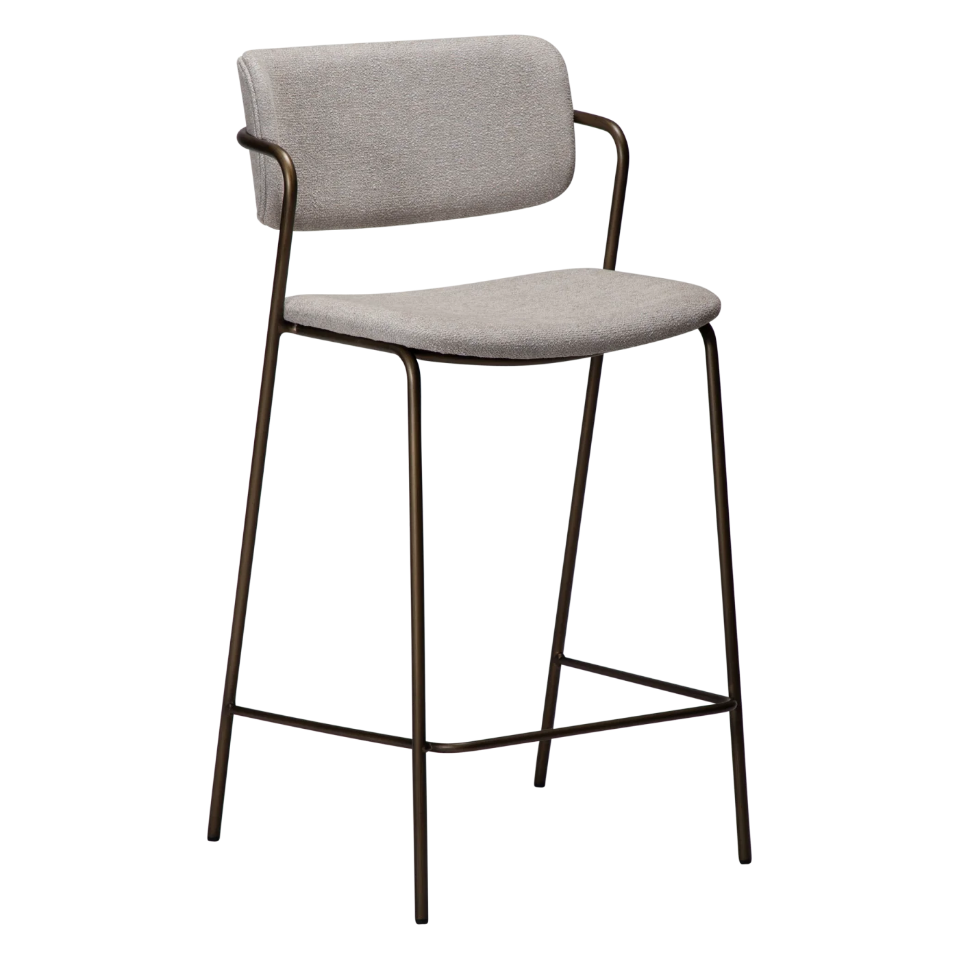 ZED COUNTER STOOL Cashmere Boucle W. Antique Brass Legs 300103117 01 Main