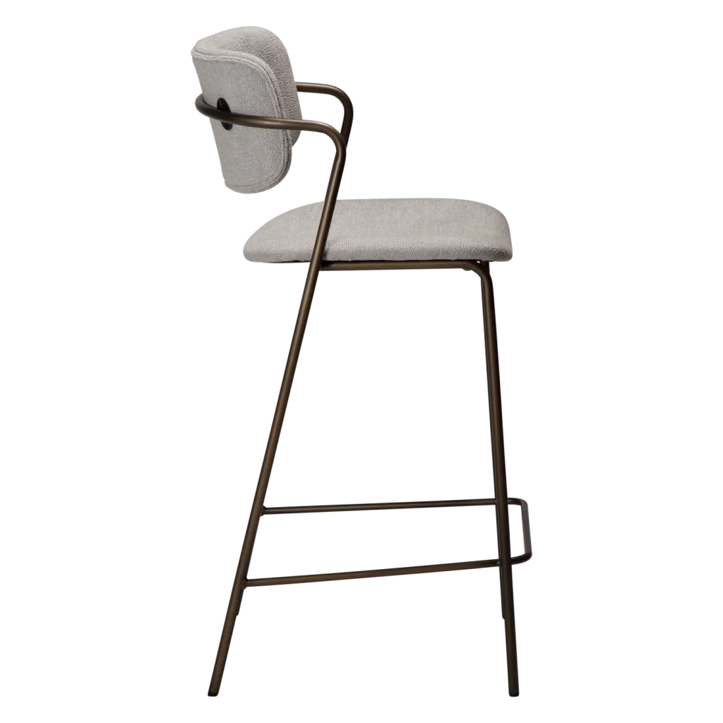 ZED COUNTER STOOL Cashmere Boucle W. Antique Brass Legs 300103117 03 Profile