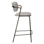 ZED COUNTER STOOL Cashmere Boucle W. Antique Brass Legs 300103117 03 Profile