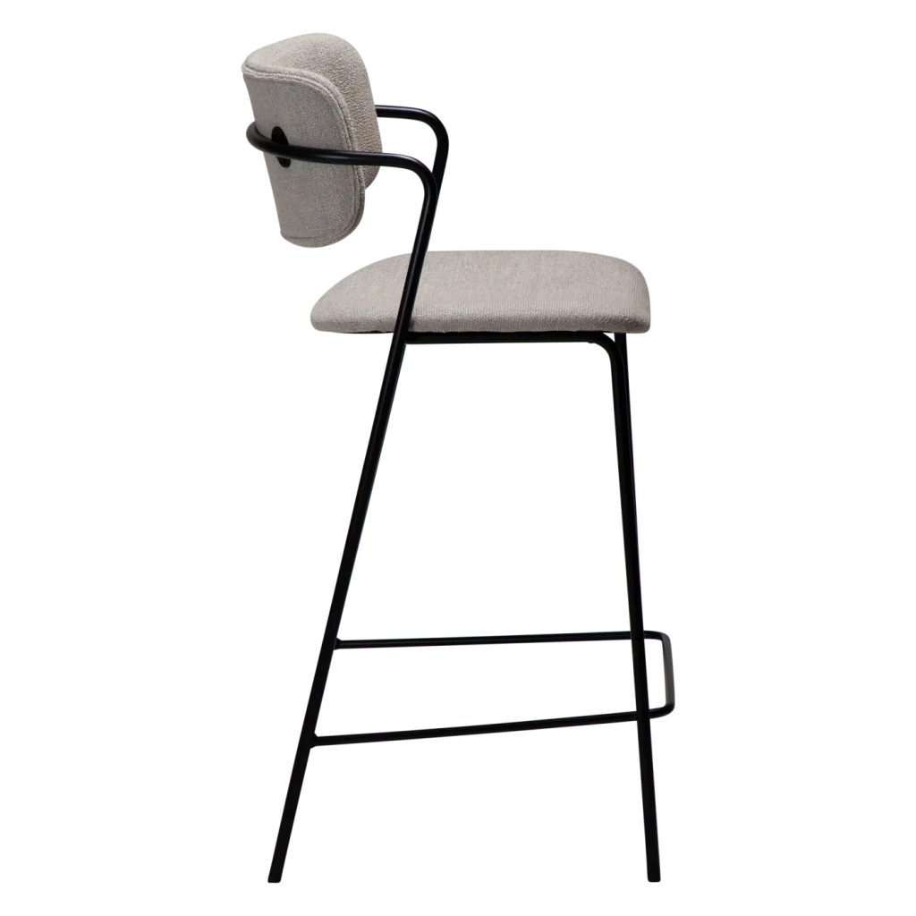 ZED COUNTER STOOL Cashmere Boucle W. Black Legs 300103116 03 Profile