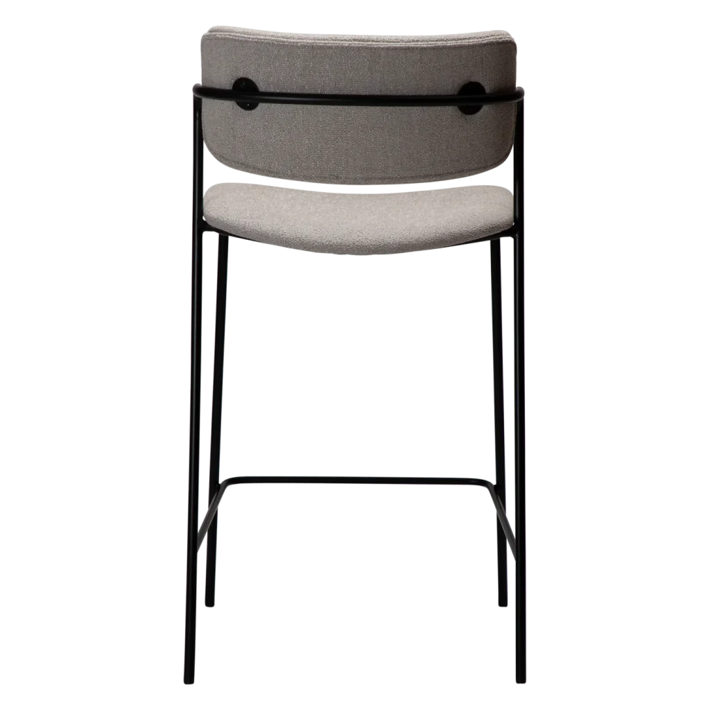 ZED COUNTER STOOL Cashmere Boucle W. Black Legs 300103116 04 Back