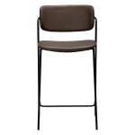 ZED COUNTER STOOL Major Brown Faux Leather W. Black Legs 300103118 02 Front