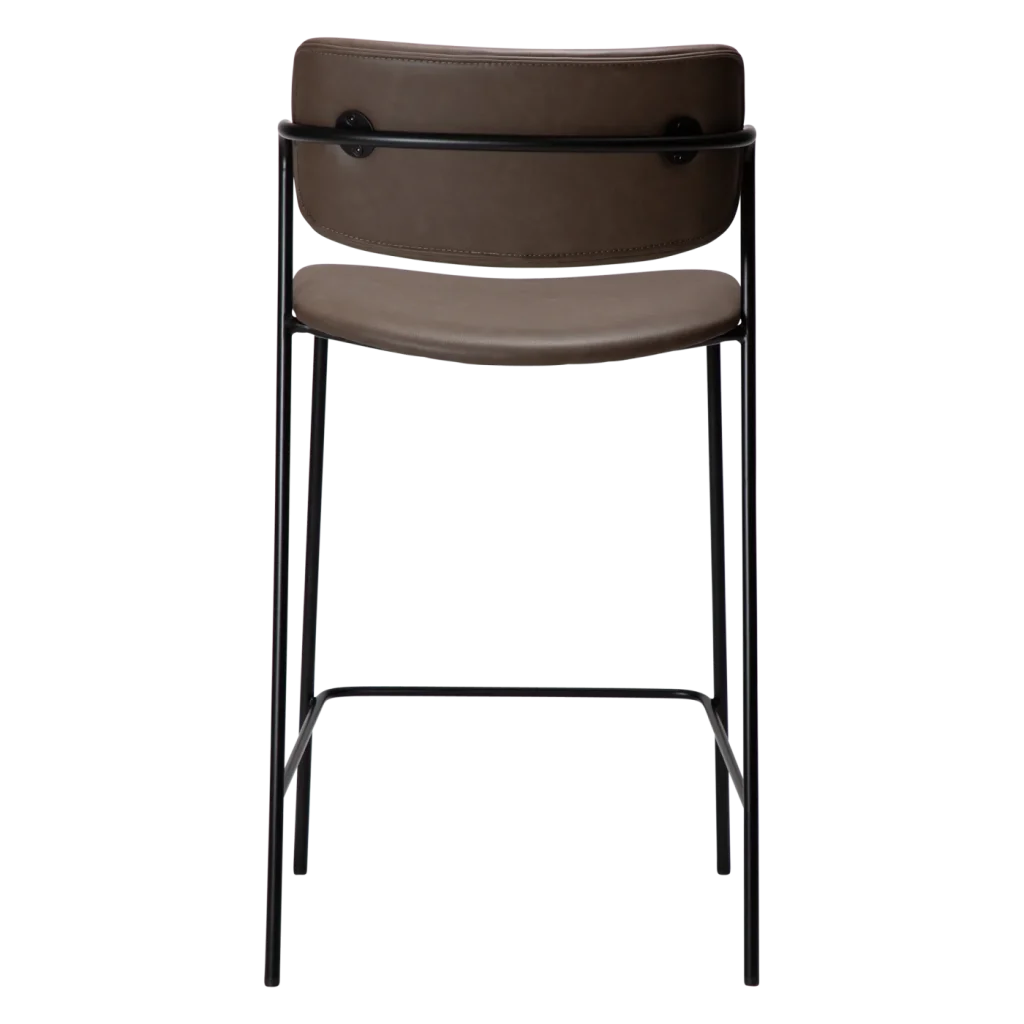 ZED COUNTER STOOL Major Brown Faux Leather W. Black Legs 300103118 04 Back
