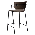 ZED COUNTER STOOL Major Brown Faux Leather W. Black Legs 300103118 05 Back Angle