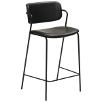 Zed Counter Stool Vintage Black Art Leather With Black Metal Legs 300103100 01 Main