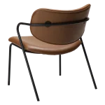 Zed Lounge Chair Vintage Light Brown Art Leather With Black Metal Legs 700103101 05 Back Angle