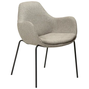 Zimmer Armchair Pebble Earth Boucle Fabric With Black Metal Legs 100202106 01 Main