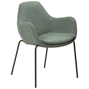 Zimmer Armchair Pebble Green Boucle Fabric With Black Metal Legs 100202105 01 Main