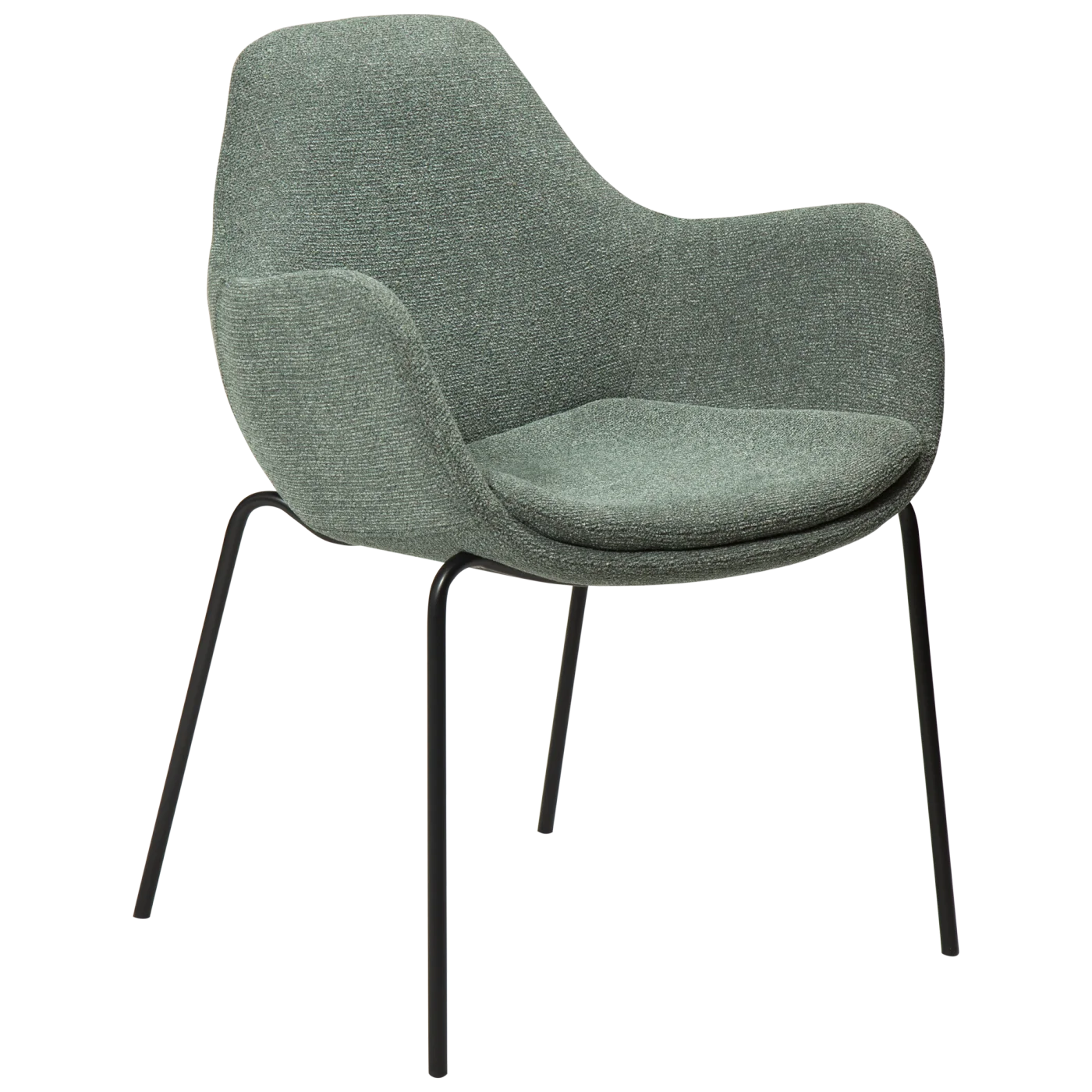 Zimmer Armchair Pebble Green Boucle Fabric With Black Metal Legs 100202105 01 Main