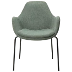 Zimmer Armchair Pebble Green Boucle Fabric With Black Metal Legs 100202105 02 Front