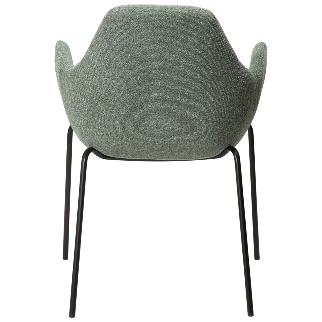 Zimmer Armchair Pebble Green Boucle Fabric With Black Metal Legs 100202105 04 Back