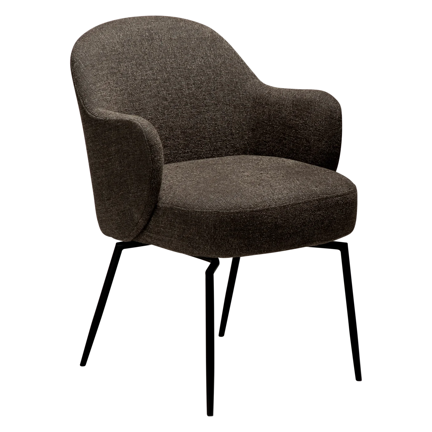 BAE SWIVEL ARMCHAIR Major Brown Boucle W. Black Legs 100209203 01 Main