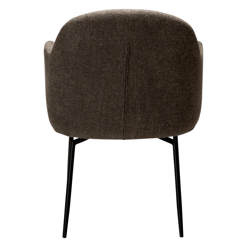 BAE SWIVEL ARMCHAIR Major Brown Boucle W. Black Legs 100209203 04 Back