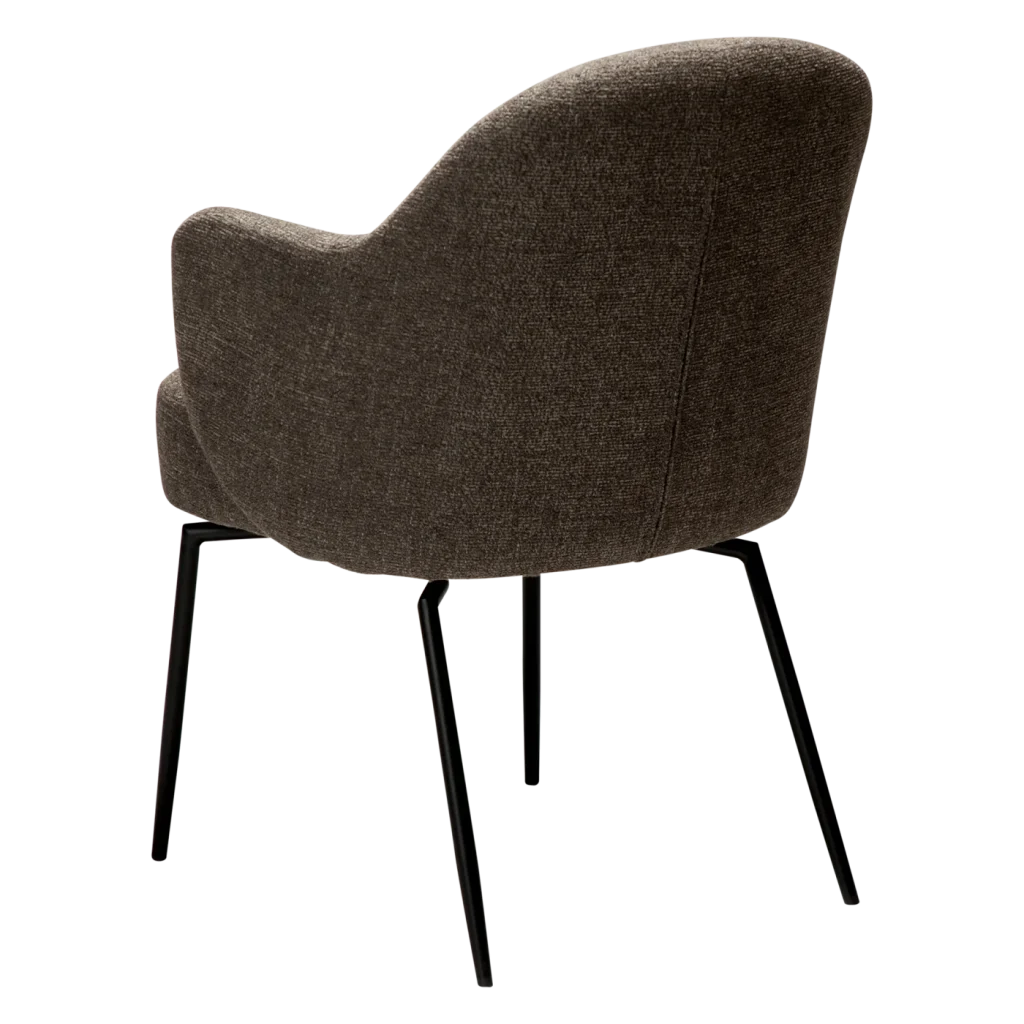BAE SWIVEL ARMCHAIR Major Brown Boucle W. Black Legs 100209203 05 Back Angle