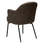 BAE SWIVEL ARMCHAIR Major Brown Boucle W. Black Legs 100209203 05 Back Angle