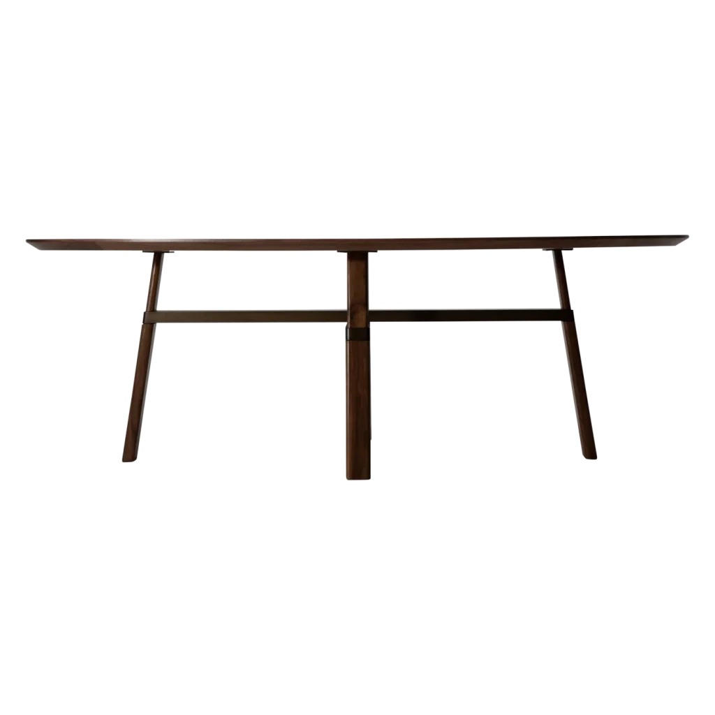 CROSS TABLE Walnut Veneer W. Antique Brass Finish 400500120 02 Front