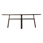 CROSS TABLE Walnut Veneer W. Antique Brass Finish 400500120 02 Front